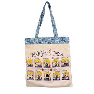 Teachers Canvas Tote Book Bag Graphics Funny Beige New Without Tags Gift Canada
